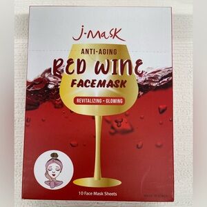 K Beauty Red Wine Anti-Aging Face Mask - Gold and Red pack of 10